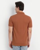 Men's Classic Rust Brown Polo T-Shirt –Premium Cotton Blend