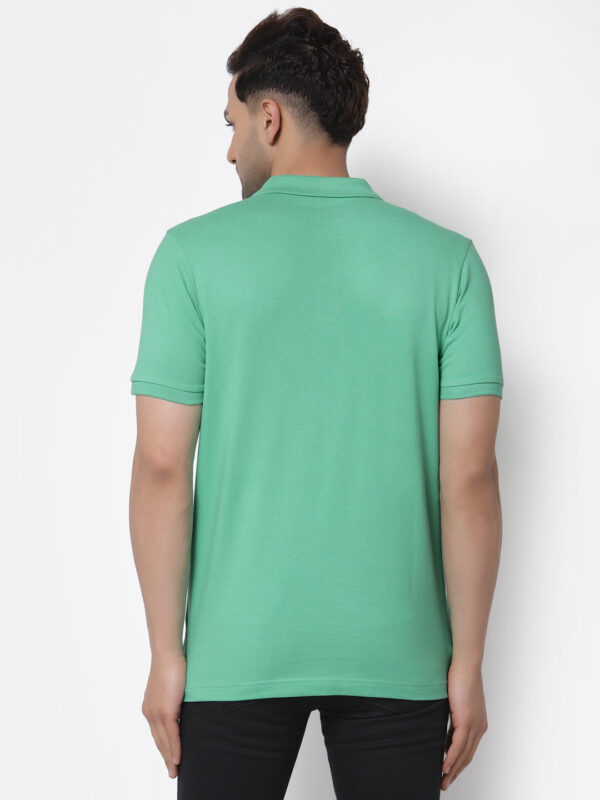 Men's Mint Green Polo T-Shirt – Cotton Blend | Slim Fit Casual Wear - Image 3