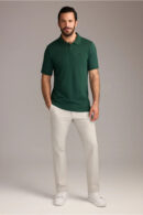 Men's Classic Fit Polo Shirt in Forest Green - Casual Elegance