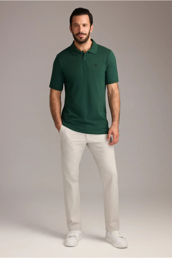 Men's Classic Fit Polo Shirt in Forest Green - Casual Elegance