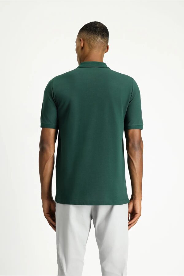 Men's Classic Fit Polo Shirt in Forest Green - Casual Elegance - Image 3