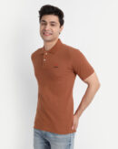 Men's Classic Rust Brown Polo T-Shirt –Premium Cotton Blend